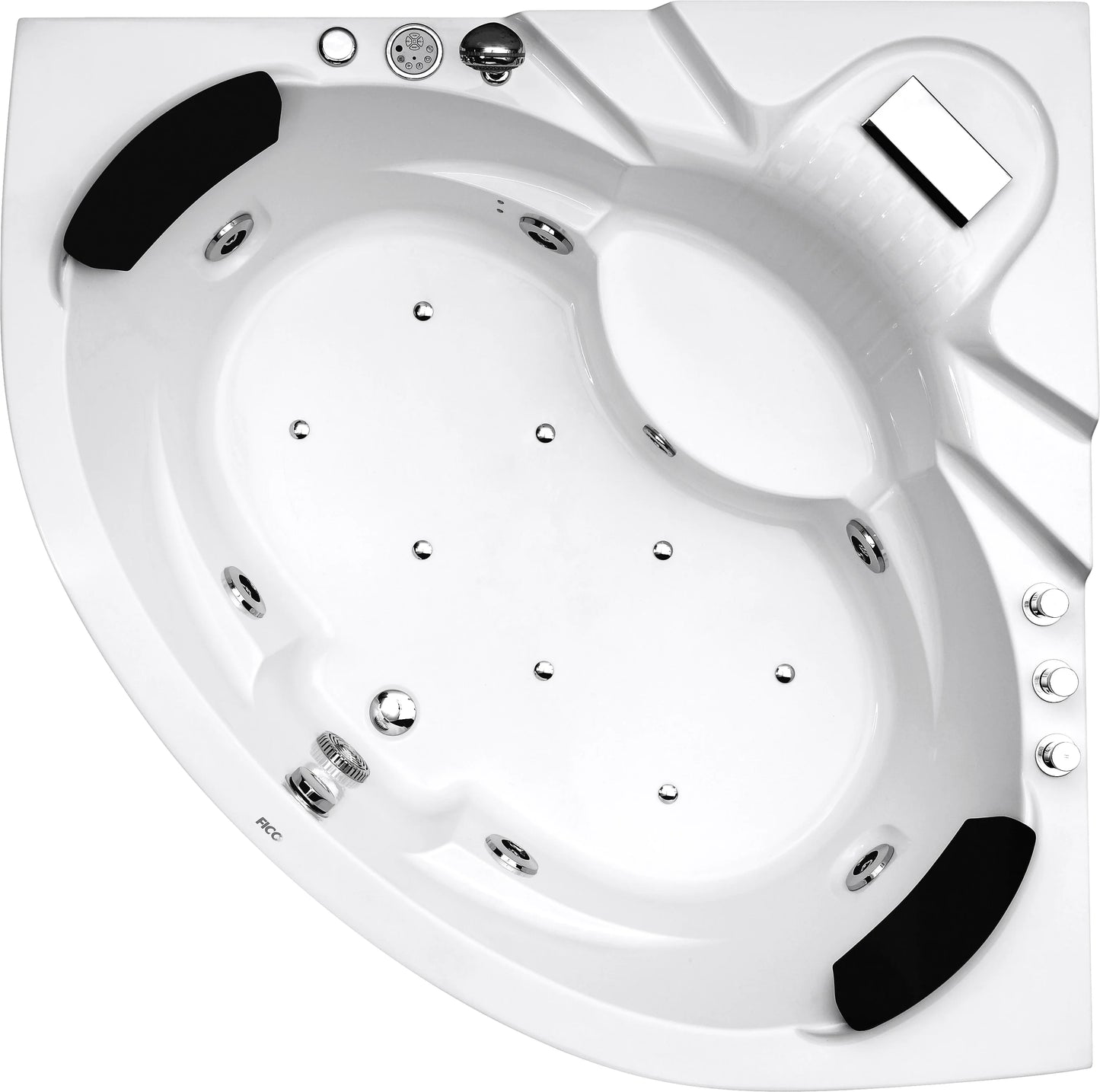 FC-201 Corner Massage Bathtub 1500 × 1500 × 700 mm - top