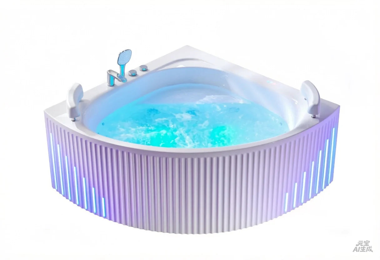 FC-226-LED Corner Massage Bathtub 1380 × 1380 × 600 mm - front