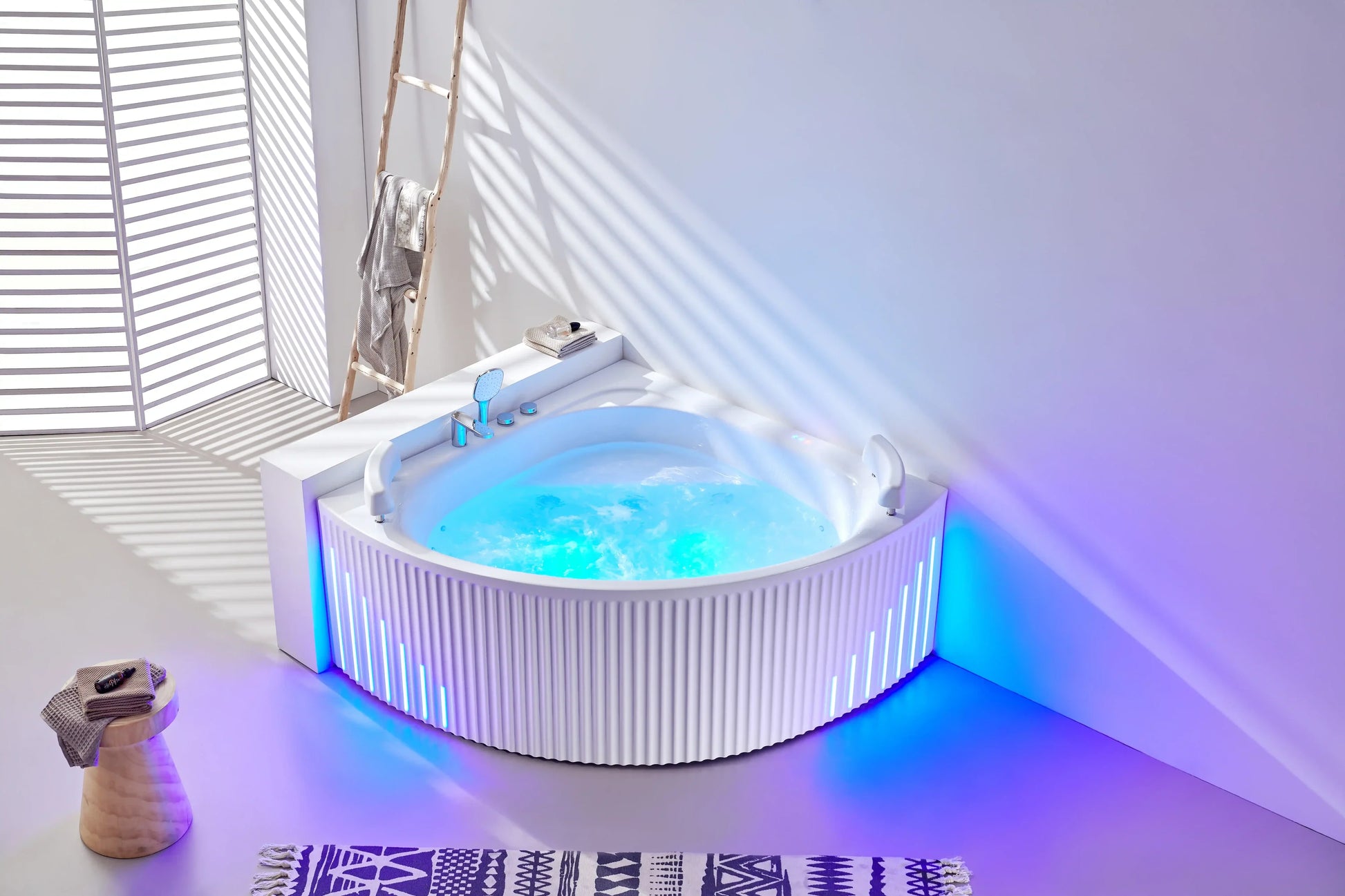FC-226-LED Corner Massage Bathtub 1380 × 1380 × 600 mm - lifestyle