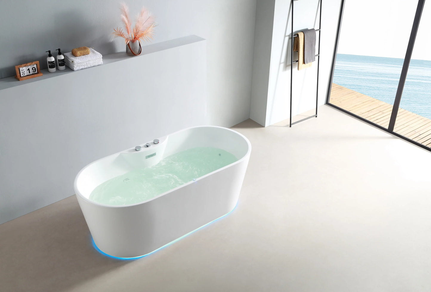 FC-2355-17 Freestanding Massage Bathtub 1700 × 800 × 600 mm - lifestyle