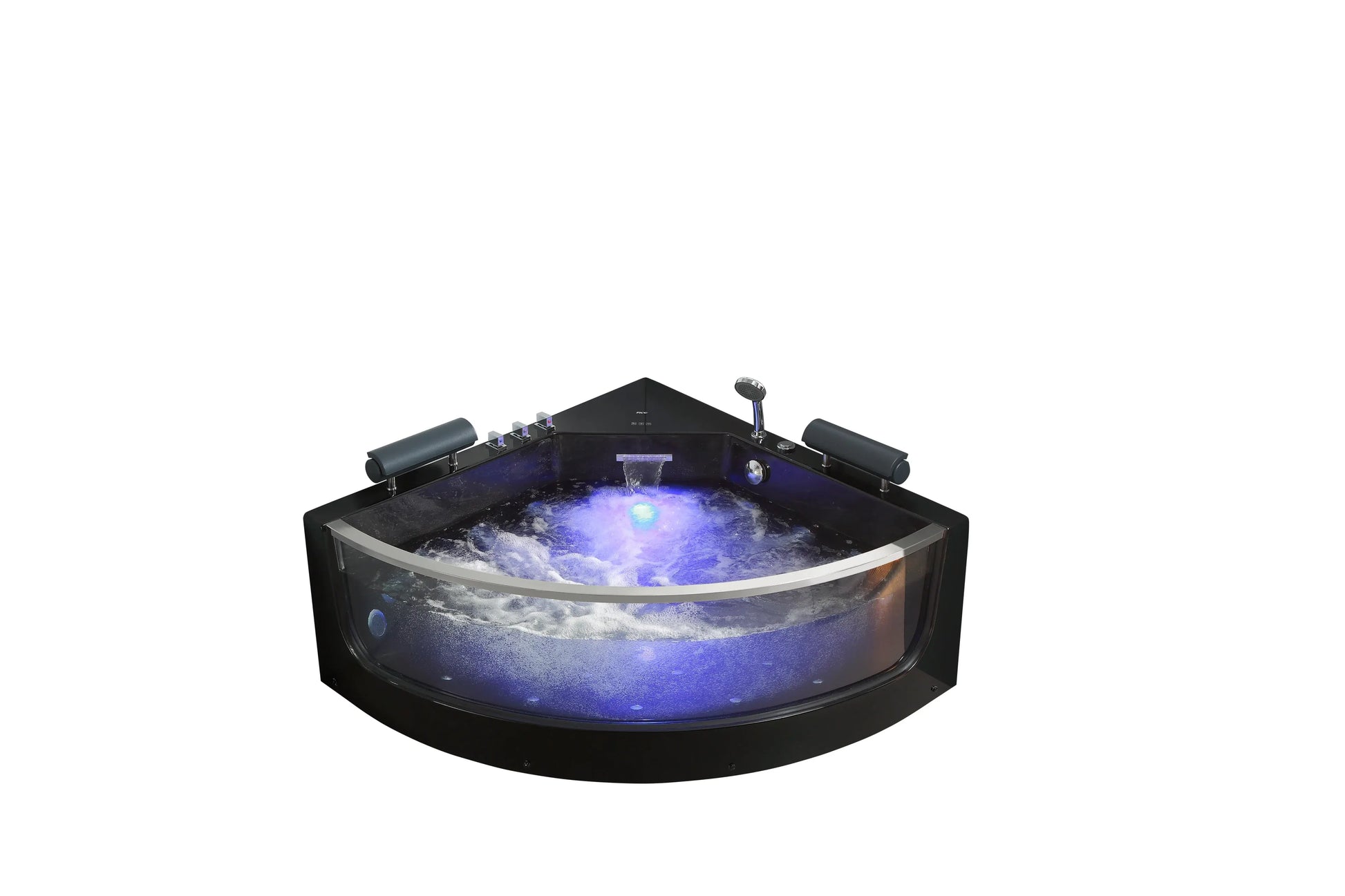FC-253BLACK Corner Massage Bathtub 1400 × 1400 × 600 mm - front