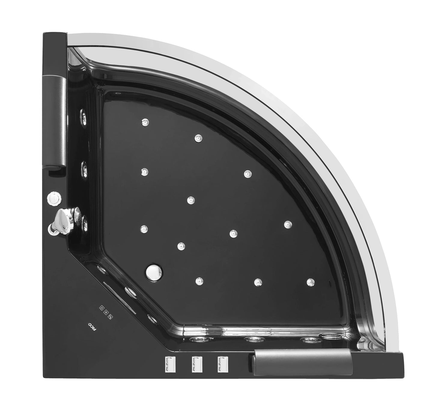 FC-253BLACK Corner Massage Bathtub 1400 × 1400 × 600 mm - top
