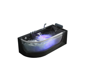 FC-254BLACK Massage Bathtub 1700 × 800 × 600 mm Left-Hand - front