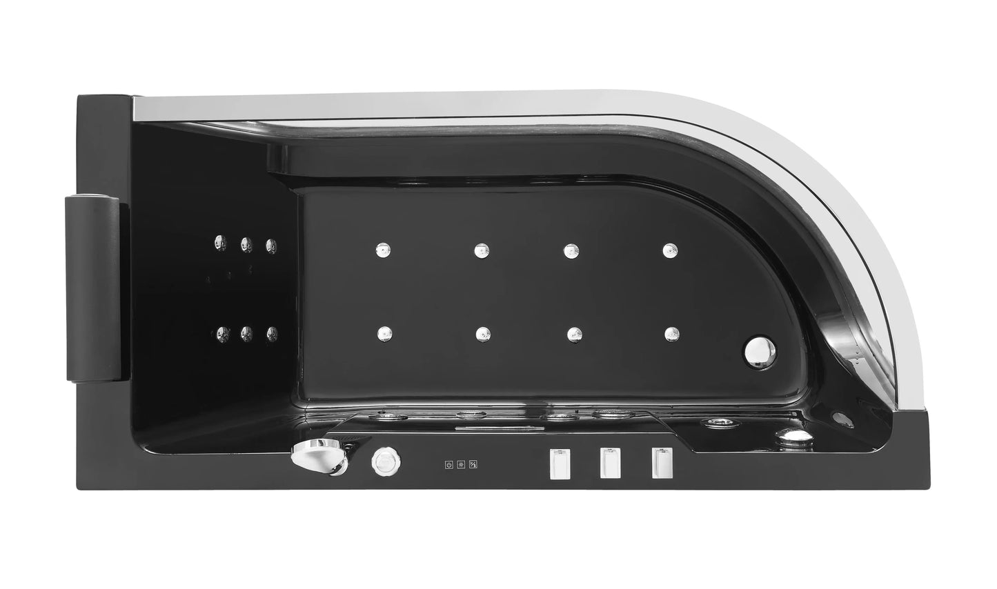 FC-254BLACK Massage Bathtub 1700 × 800 × 600 mm Right-Hand - top