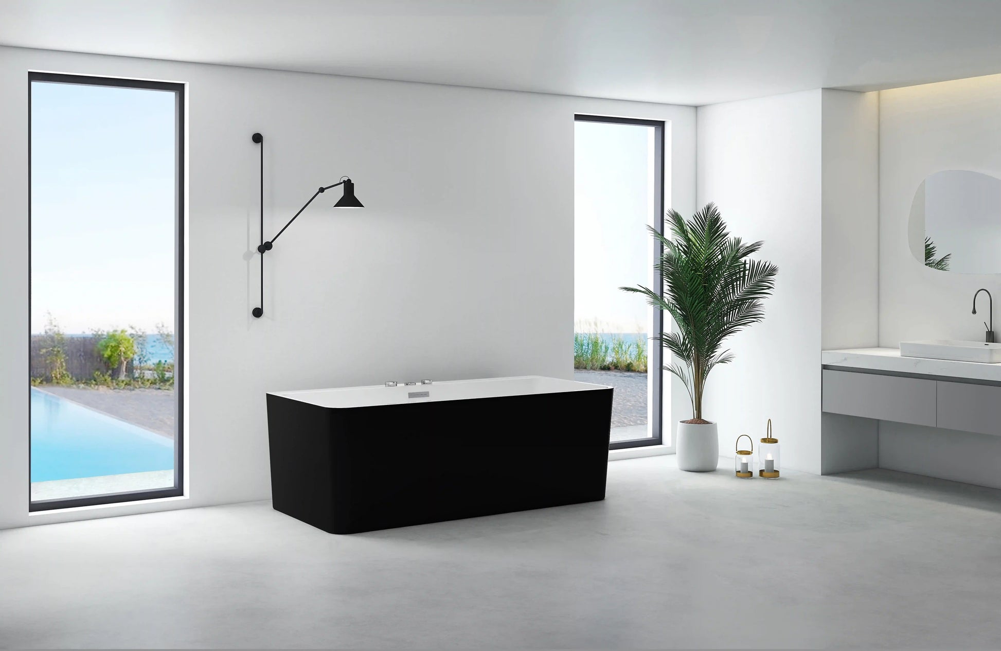 FC-351C Back-To-Wall Bathtub 1700 × 800 × 600 mm - lifestyle
