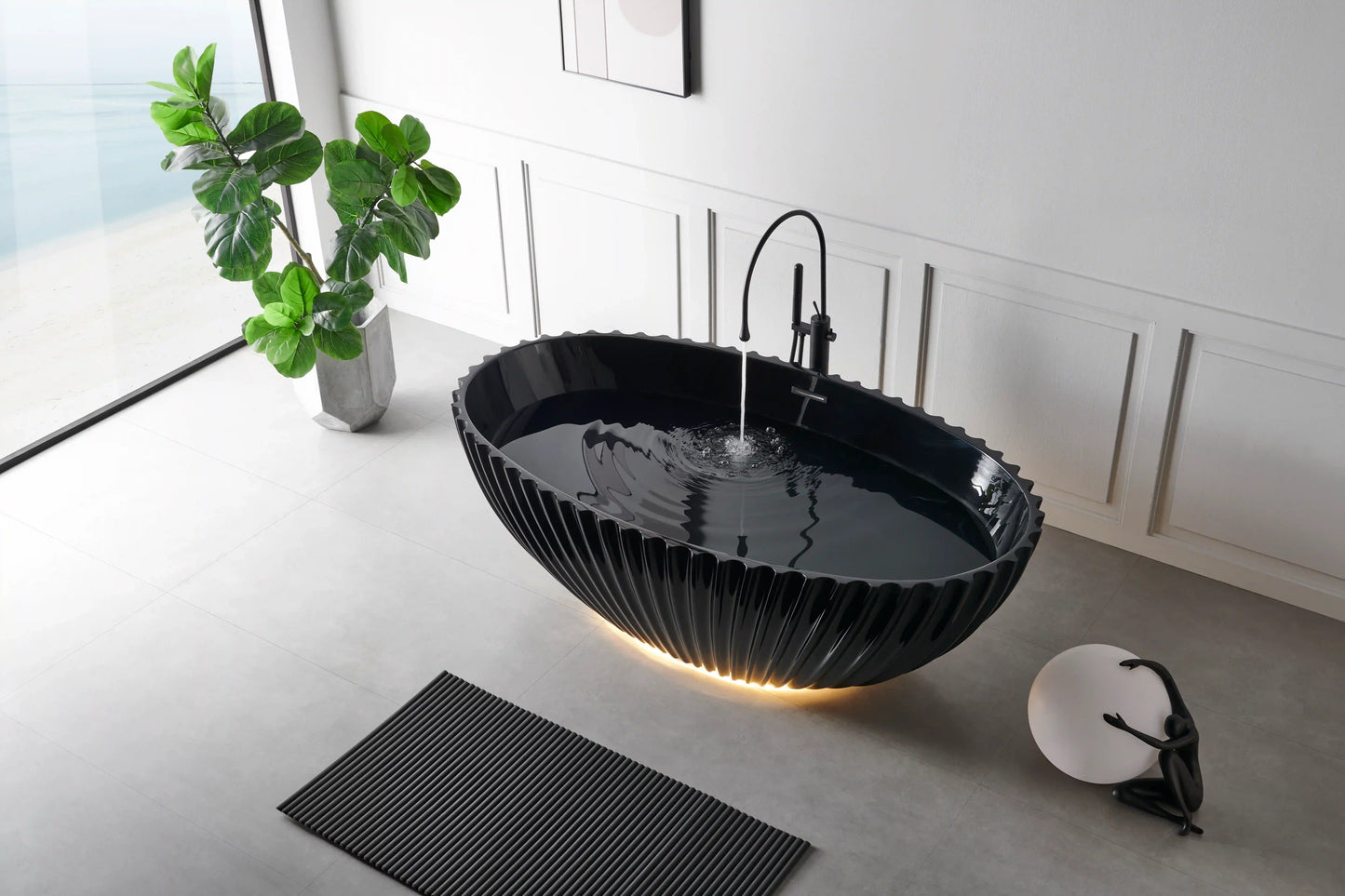 FC-360 BLACK Freestanding Bathtub 1800 × 1000 × 600 mm - lifestyle