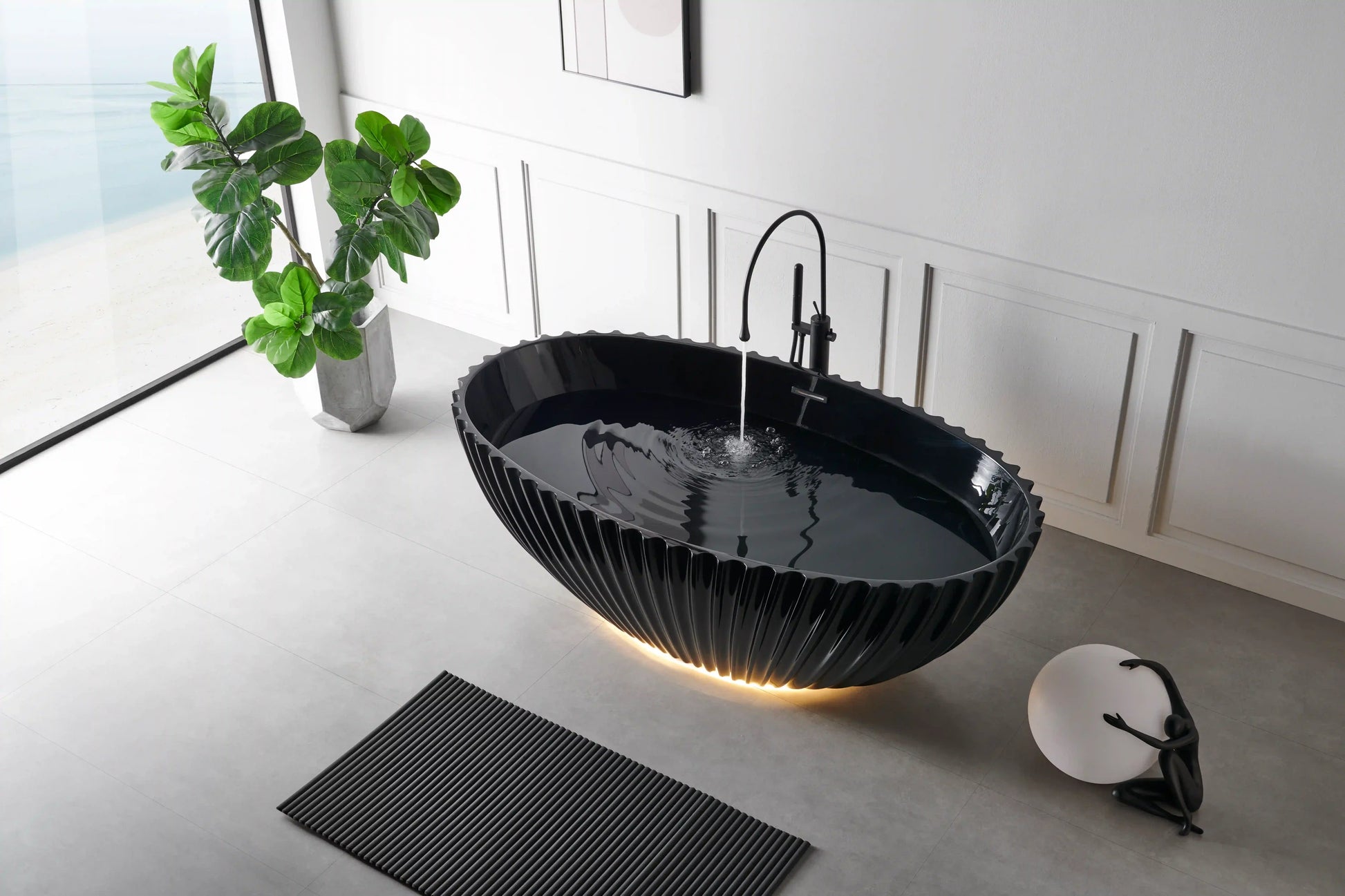FC-360 BLACK Freestanding Bathtub 1800 × 1000 × 600 mm - lifestyle