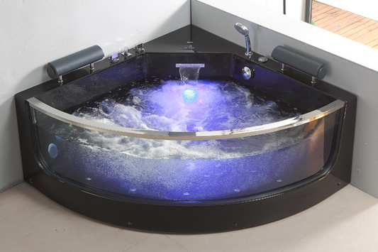 FC-253BLACK Corner Massage Bathtub 1400 × 1400 × 600 mm - hero