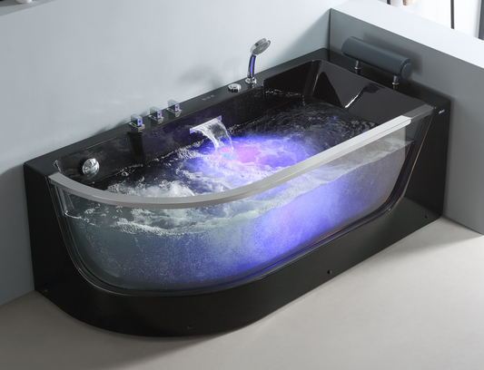 FC-254BLACK Massage Bathtub 1700 × 800 × 600 mm Right-Hand - hero
