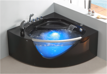 FC-263BLACK Corner Massage Bathtub 1250 × 1250 × 600 mm - hero